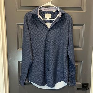 CON.STRUCT Men’s Slim Fit Microdot 4-Way Stretch Long Sleeve Button-down